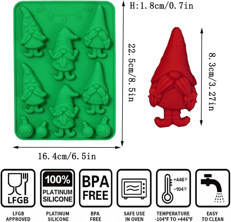 Apiocmy 2 Pack Christmas Silicone Mold for Baking - Christmas Chocolate Candy Molds for Handmade Soap, Chocolate, Jello, Cake Cupcake Decoration, Candy and Candles - Image 2